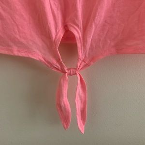 Hot pink tie front top